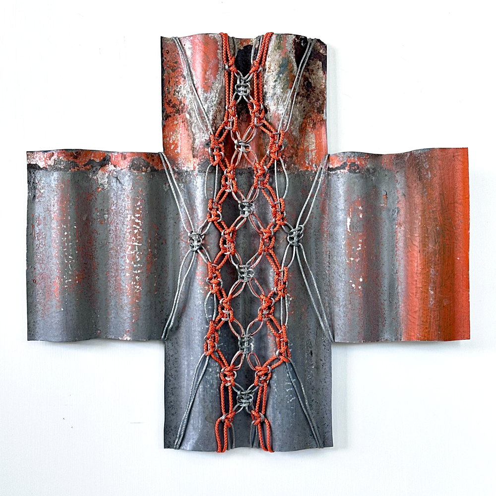 Shelter Me | Gilly Sheffield | Corrugated Rescued Iron | Sculpture | Neighbourhood 2026 Exhibition | Turua Gallery