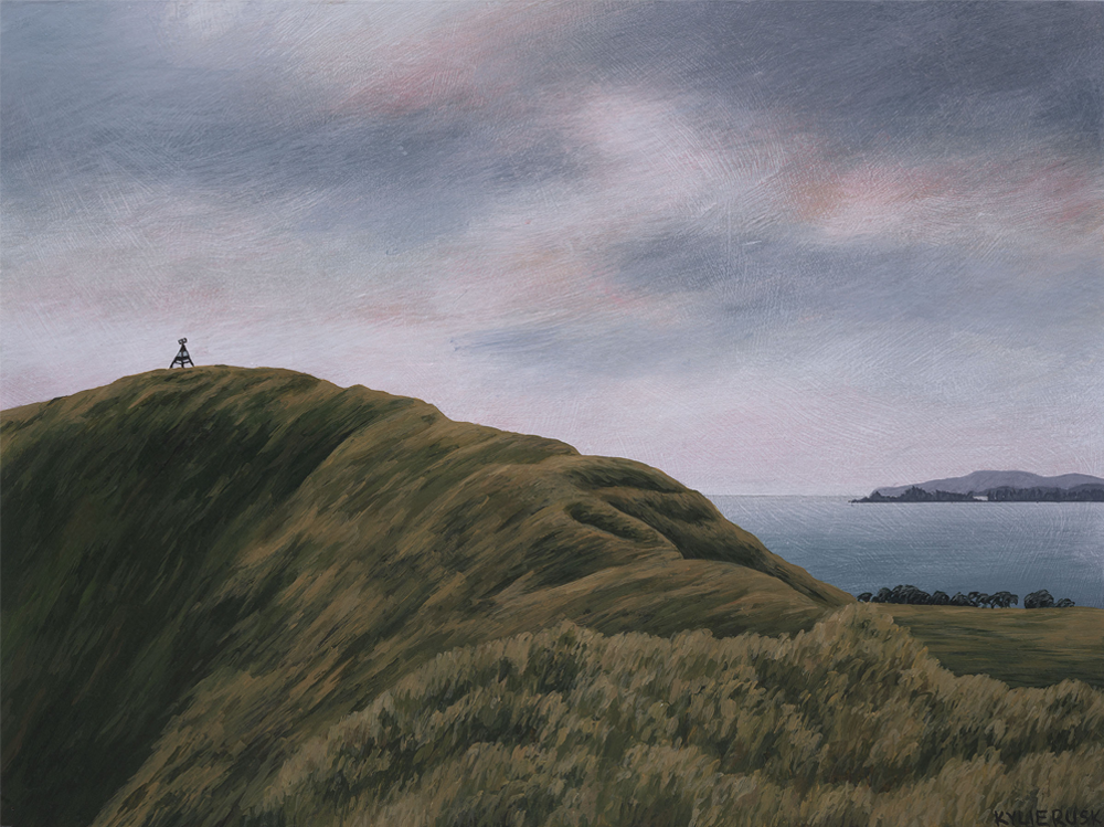 Looking Towards the Trig Station on Browns Island | Kylie Rusk | Original Artwork | Painter | Browns Island | Neighbourhood 2026 Exhibition | Turua Gallery
