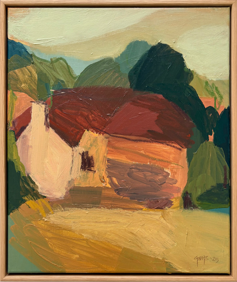 Old Homestead, South Island Original painting Georgina Hoby Scutt &quot;Our Backyard&quot; Exhibition