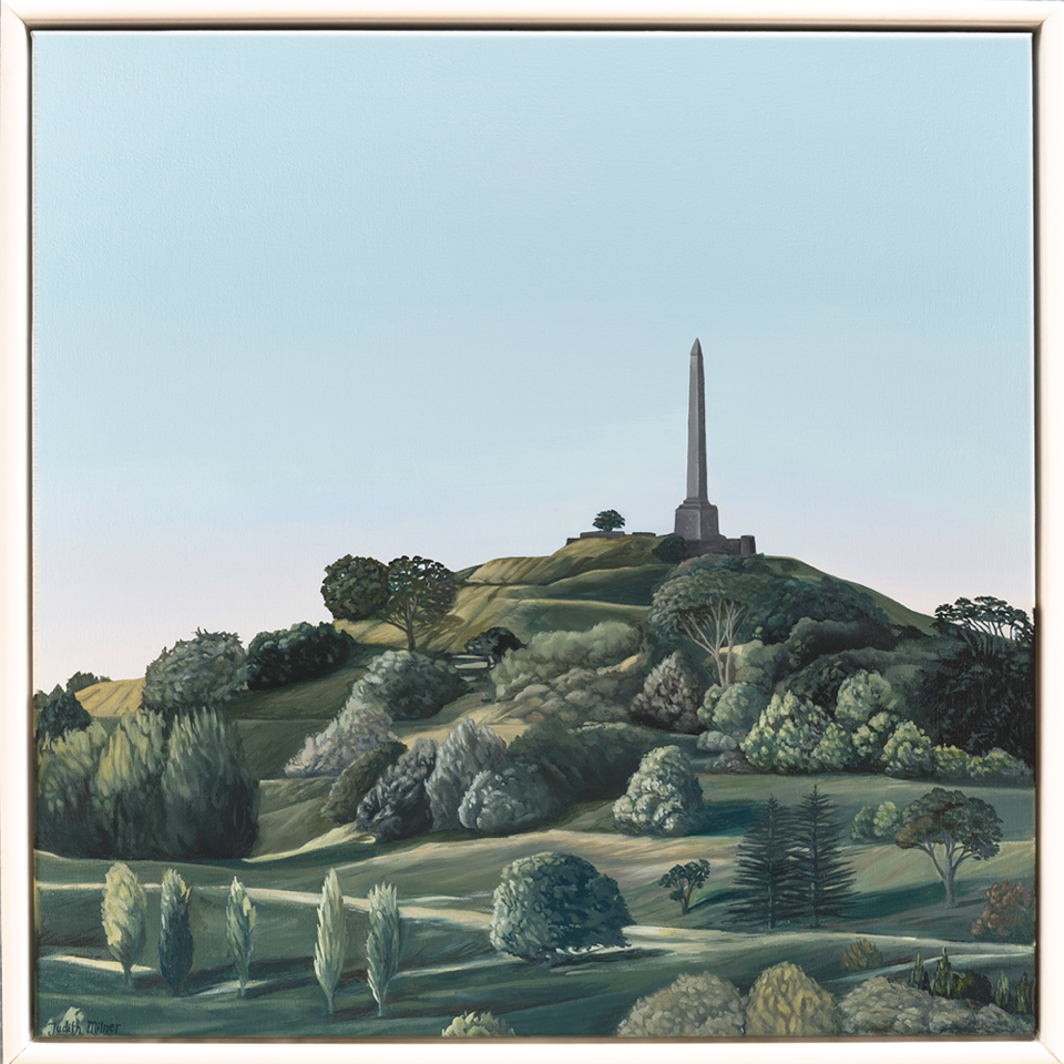 Golden Hour One Tree Hill Original Painting Judith Milner "Our Backyard" Exhibition