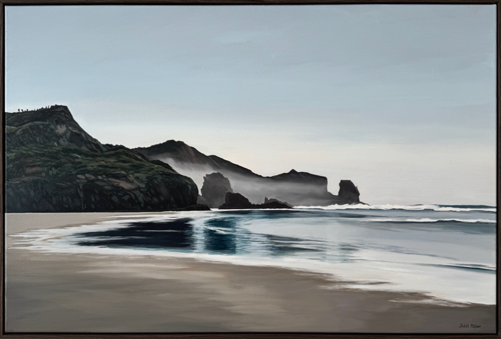 Home Land and Sea (Te Henga/Bethells) Judith Milner Original painting "Our Backyard" Exhibition