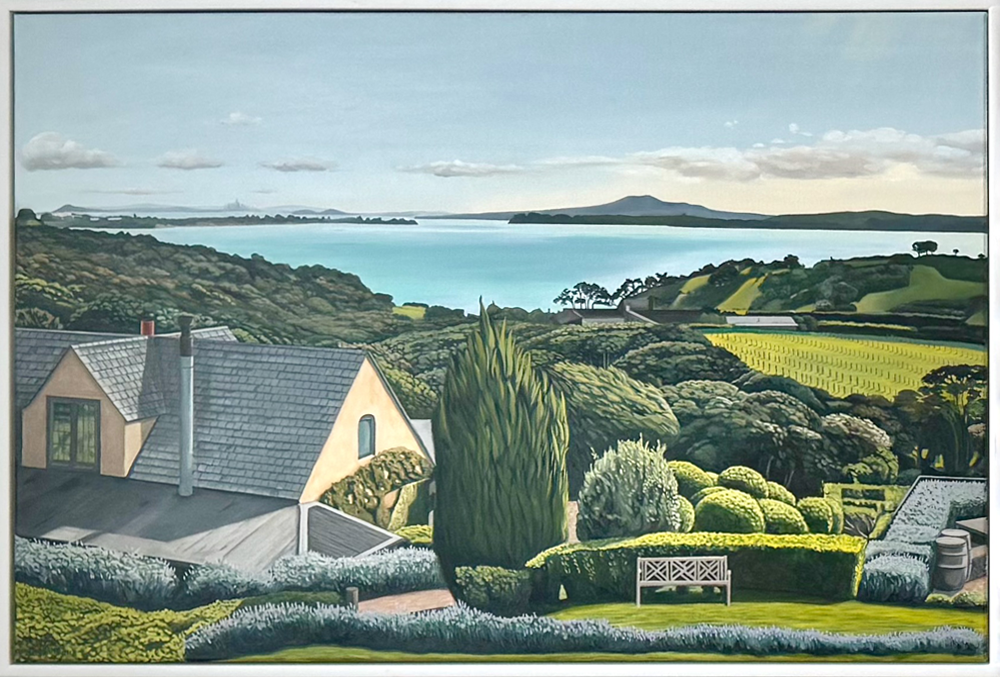 Long Lunch Mudbrick Original painting Judith Milner "Our Backyard" Exhibition