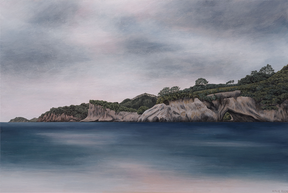 Full Tide – Cathedral Cove Kylie Rusk Painting Our Backyard Exhibition