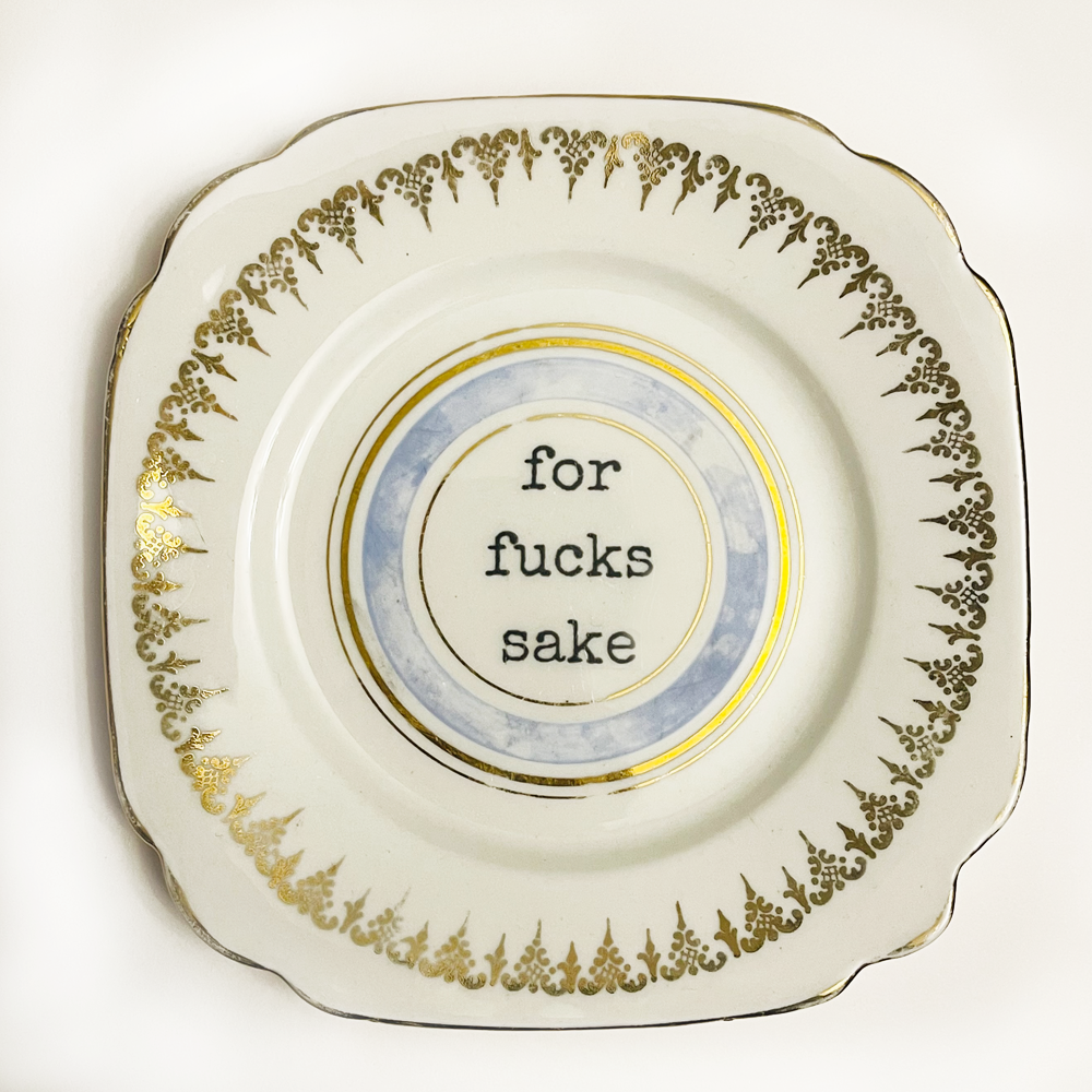 Blue and Gold | For Fucks Sake Series | Upcycled China | Philina Den Dulk