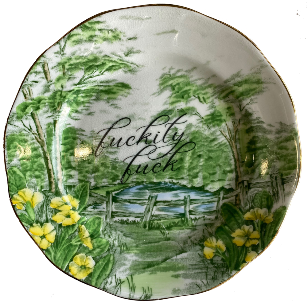 Fuckity Fuck Country upcycled fine china Philina Den Dulk