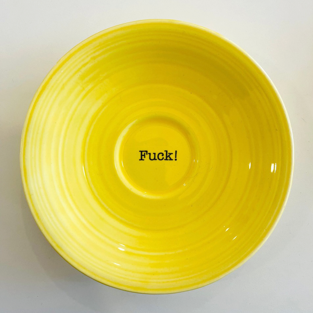 Fuck Yellow plate by Philina Den Dulk