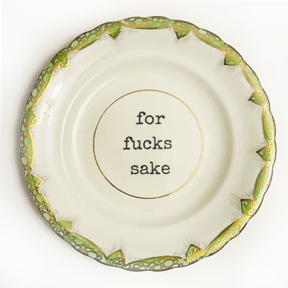 Green and Gold | For Fucks Sake Series | Upcycled China | Philina Den Dulk