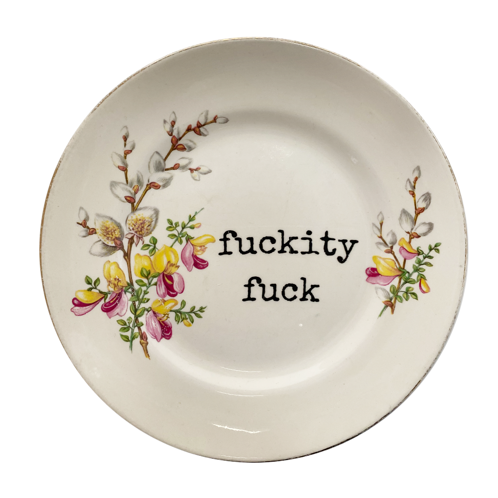 Yellow and Pink FF Decorative Plate Philina Den Dulk