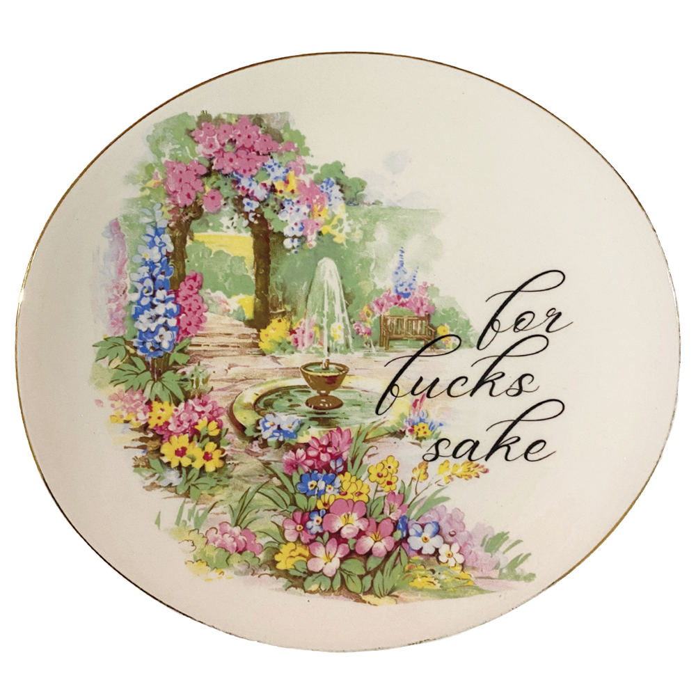 For Fucks Sake in a Garden plate by Philina Den Dulk