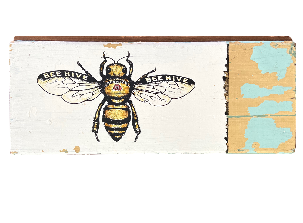 Honey Bee on Weather Board Screenprinted Philippa Bentley