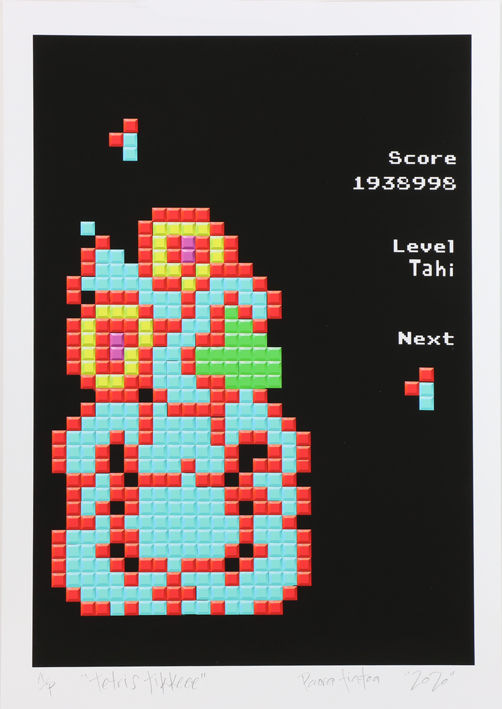 Tetris Tikkee single edition print Paora Tiatoa