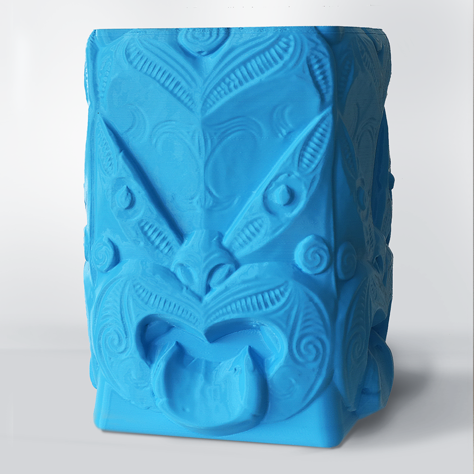 Medium Wheku Sky Blue 3D printed recycled plastic Paora Tiatoa