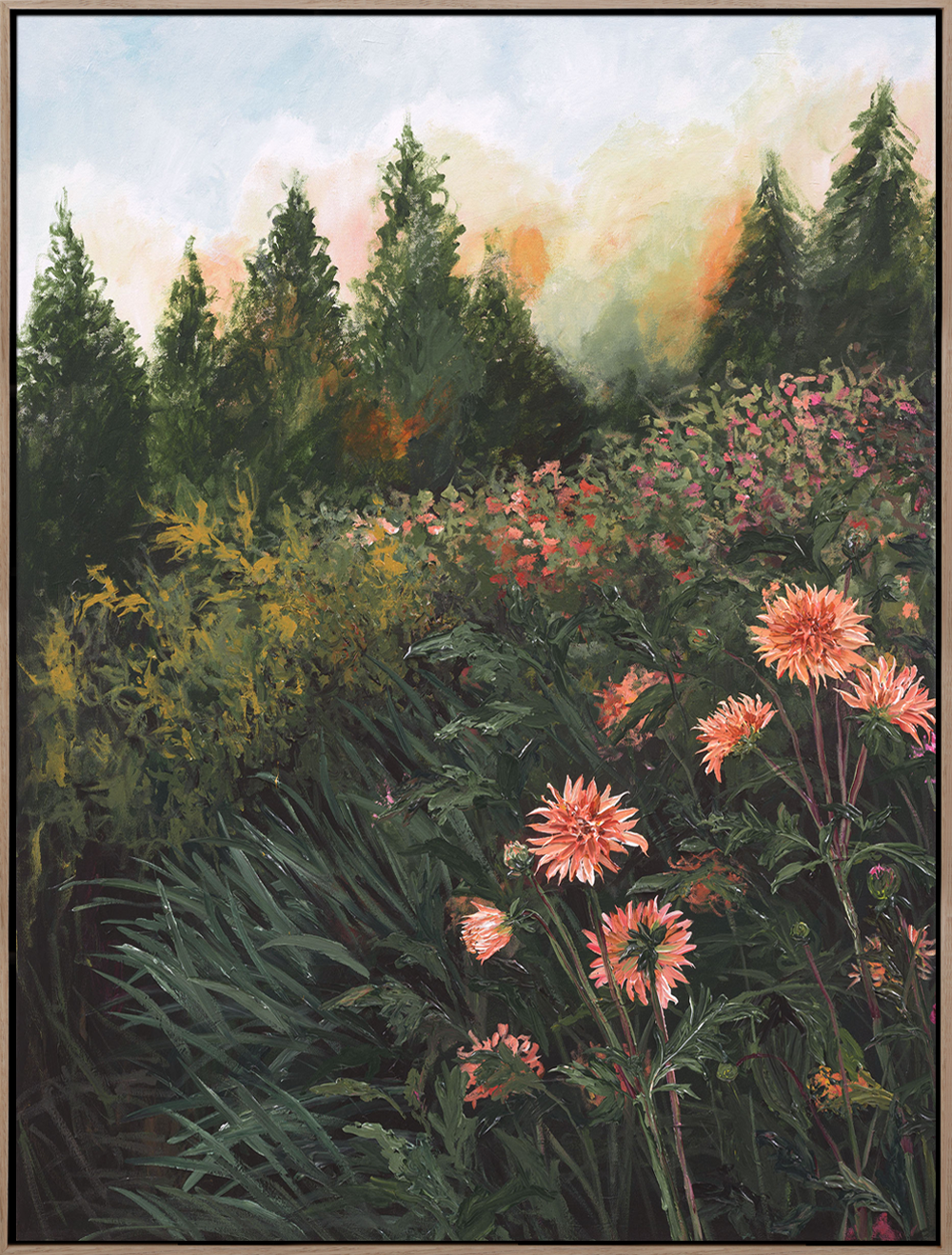 Fade Out 1 | Acrylic Floral painting | A Letter To Them Exhibition | Rachael Mayne | Turua Gallery | Dyptich