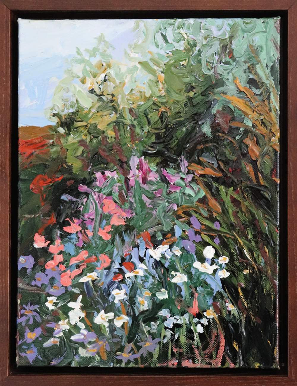 Like Water | Rachael Mayne | Floral acrylic painting | Framed | Turua Gallery