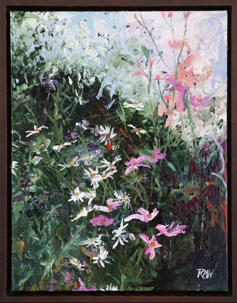 Still Dreaming | Rachael Mayne | Floral acrylic painting | framed | Turua Gallery