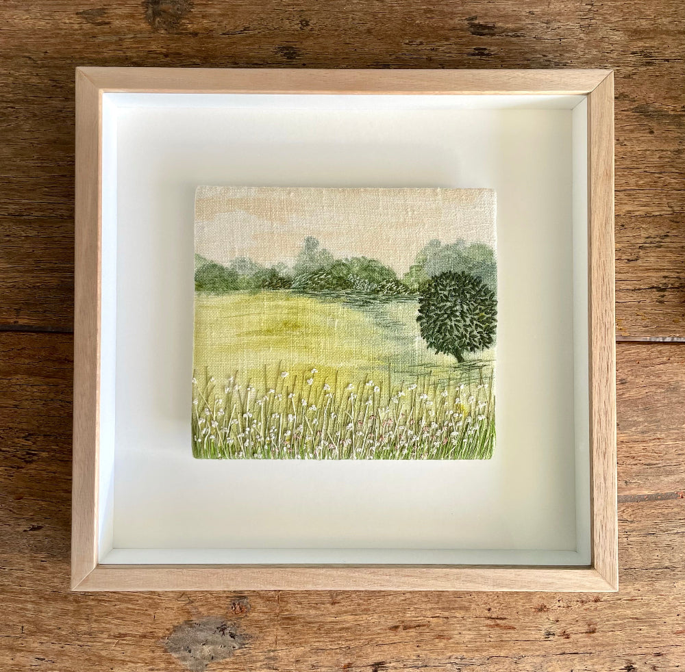 Summer Walk #5 Sara Langdon Stitched Painting 