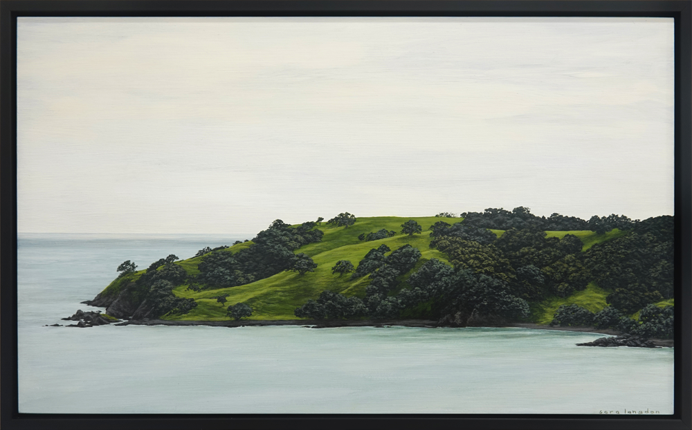 Sara Langdon View from Onetangi acrylic on board 