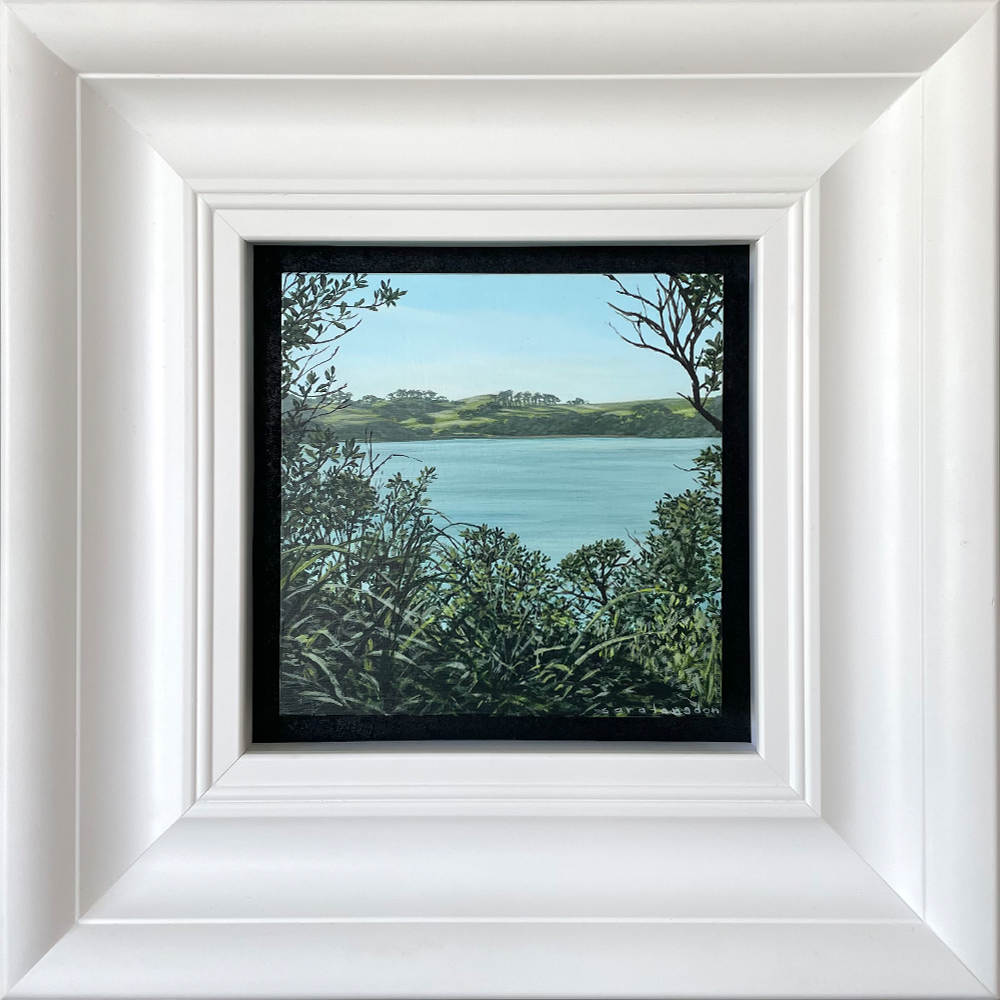 Motutapu from Rangitoto Island acrylic on board Sara Langdon
