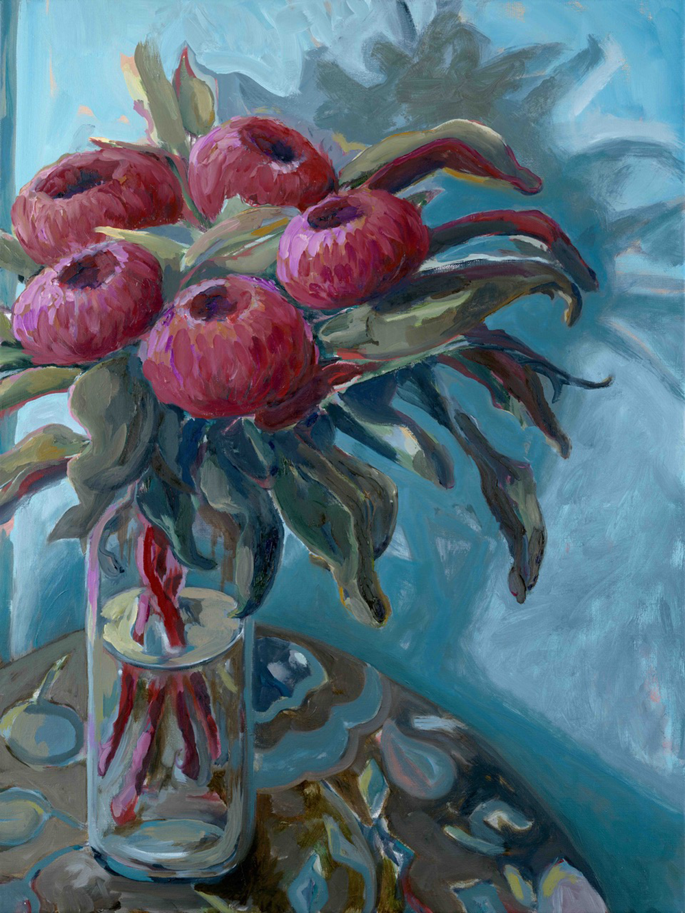 Waratah Shadows original painting by Sarah Barton-Hills