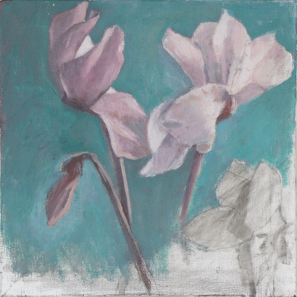 Small Cyclamen Painting | Belinda Wilson | Tiny Turua Show 2024