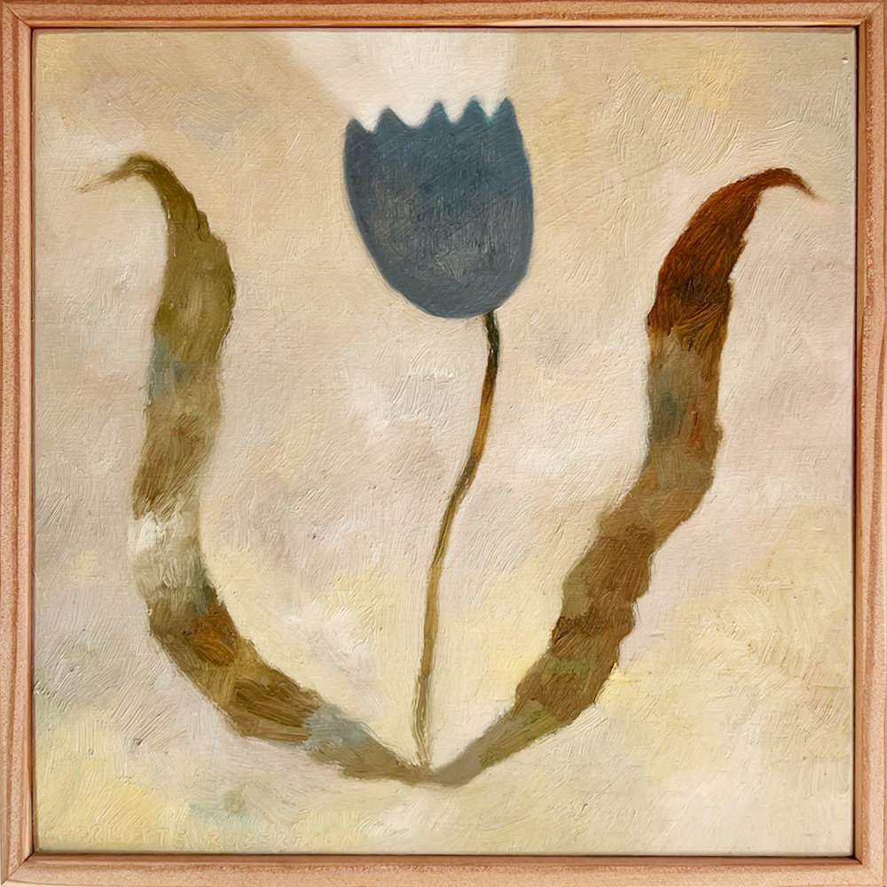 Turua Gallery | Turua Tiny Show \ Flower with aura Blue II | Charlotte Robertson | painting
