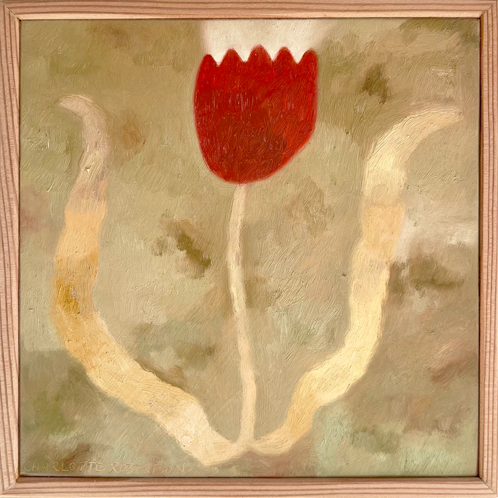 Turua Gallery | Turua Tiny Show 2025  Flower with Aura Red | Charlotte Robertson | Painting