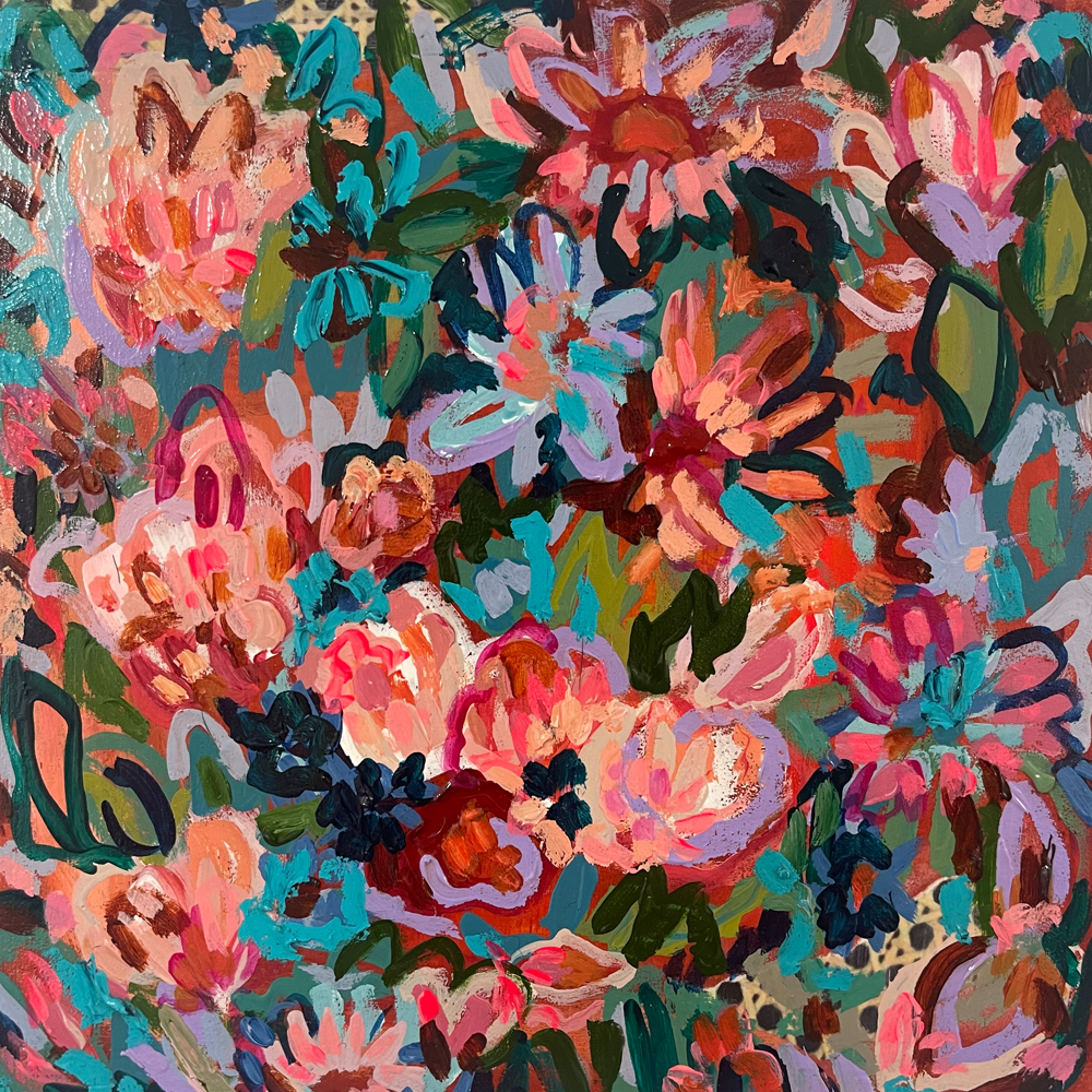 Patch II mixed media on board carrie broomhall 