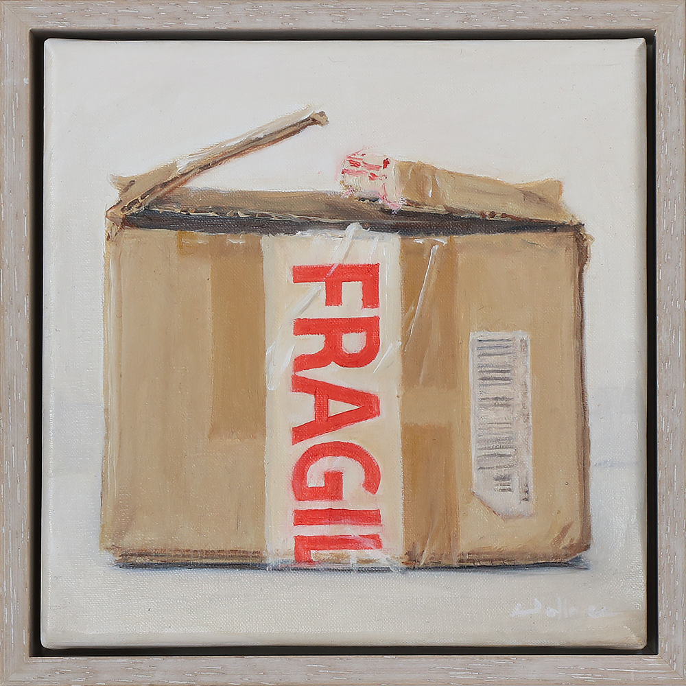 A Little Bit Fragile oil on canvas framed Dean wallace