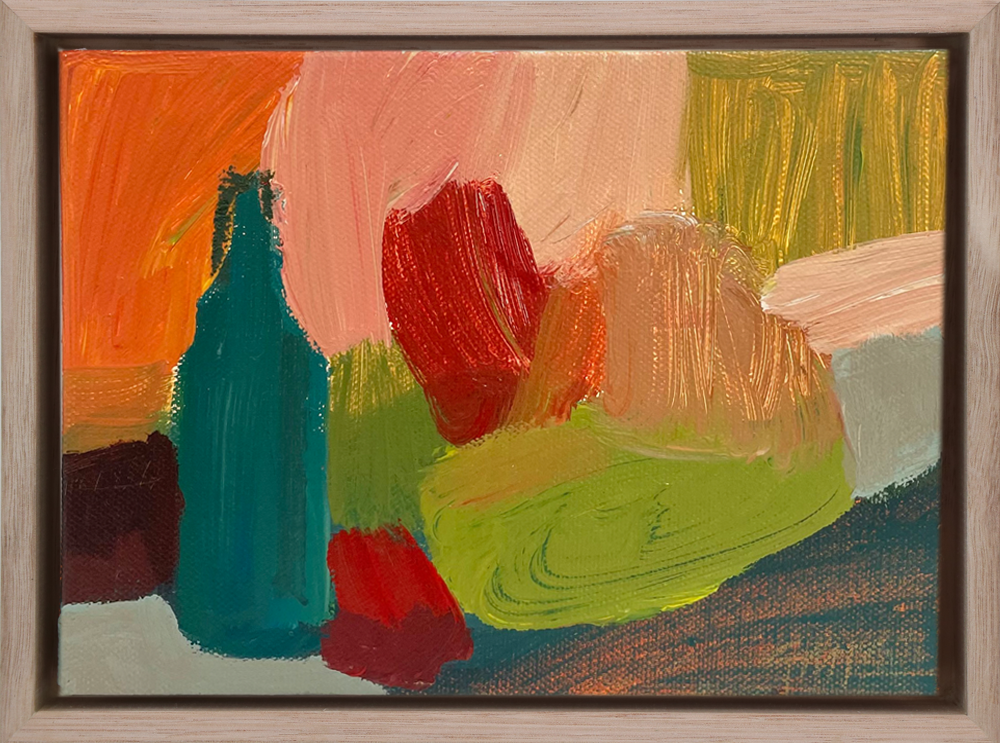 Still Life with Lime, acrylic on canvas board, framed, Georgina Hoby Scutt