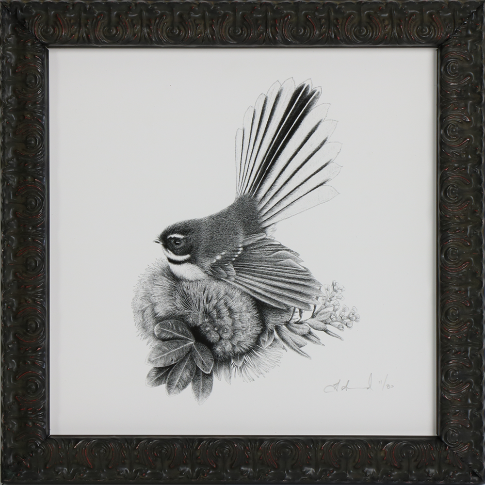 Turua Gallery | Turua Tiny Show 2025 | Pohutukawa Perch | Hannah Shand | Art Print