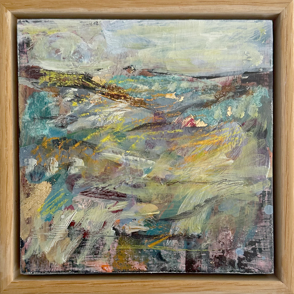 Love of the Land I, Mixed media on canvas, framed in oak, Jody Hope Gibbons