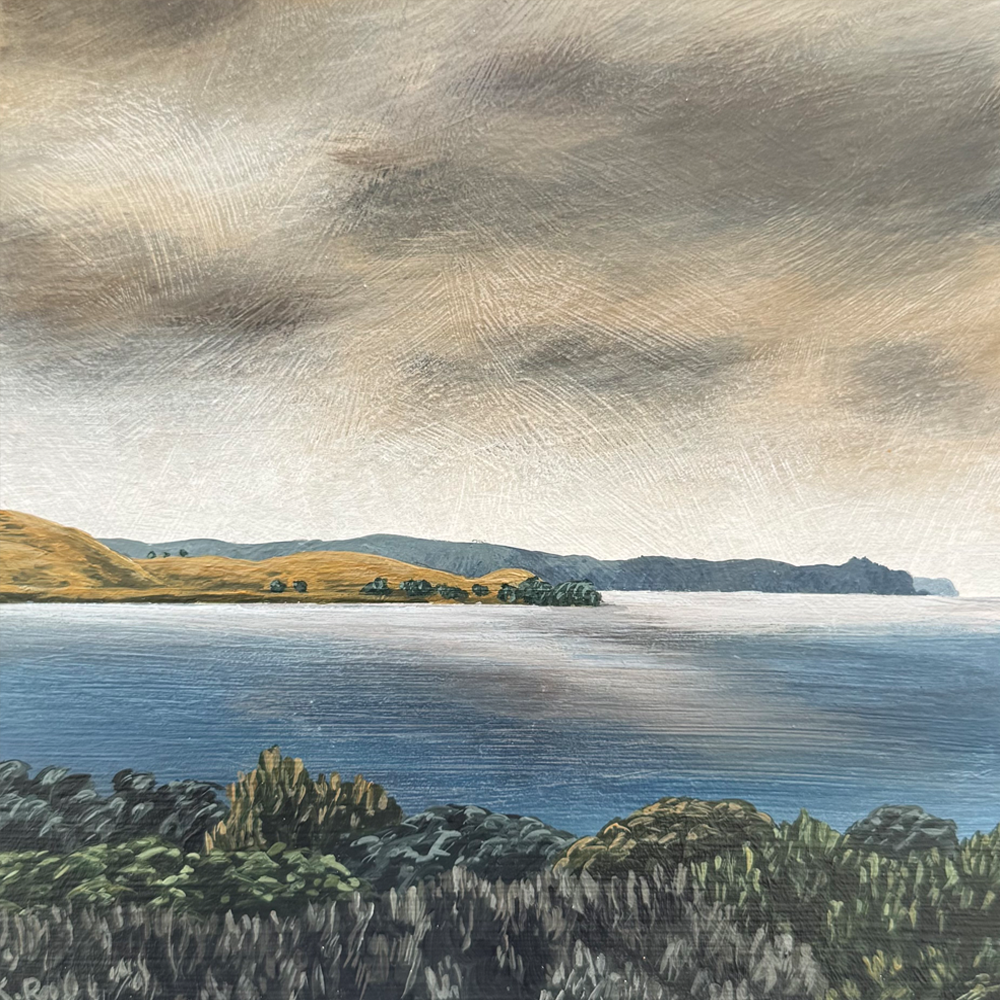 Kylie Rusk | Southern End - Browns Island| Turua Tiny Show 2025 | Turua Gallery | Original Painting | 