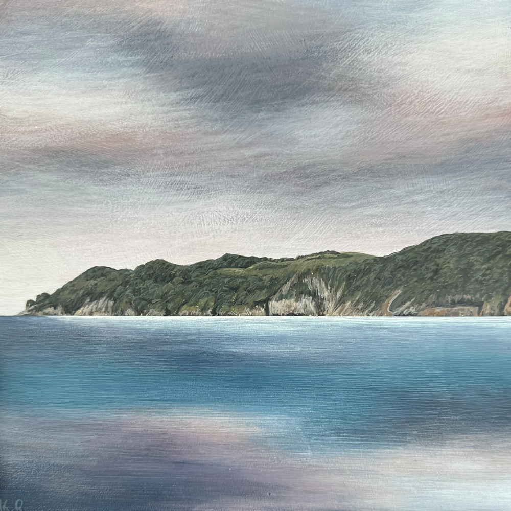 Langs Beach Looking South, acrylic on boxed board, Kylie Rusk