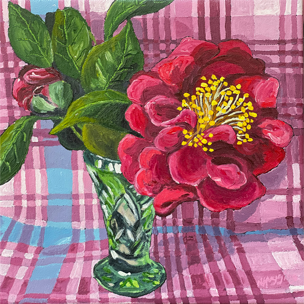 Blanket and Bloom I, acrylic on canvas, narelle huggins