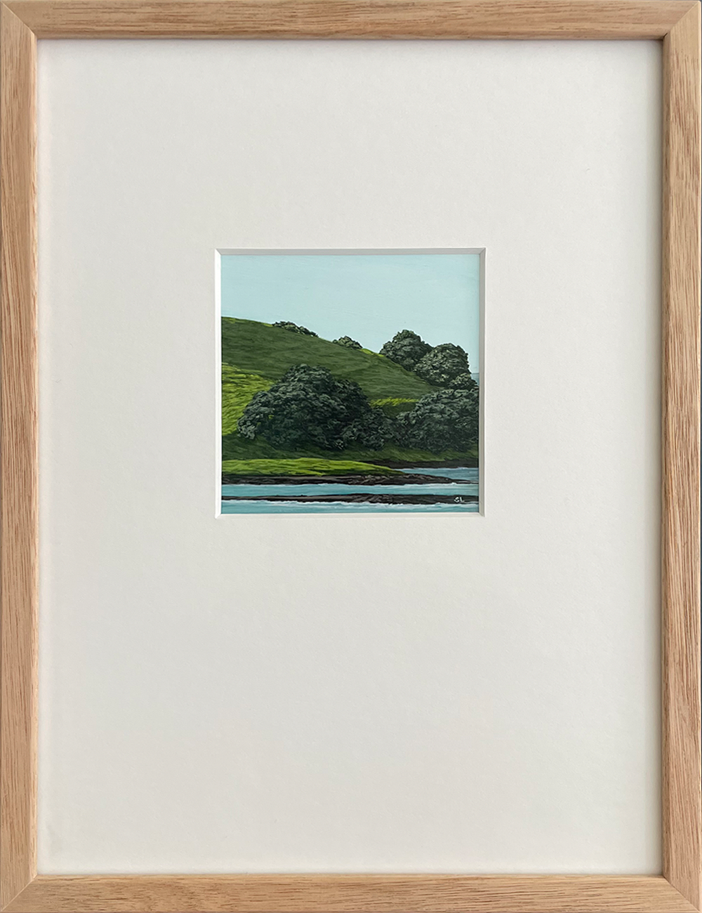 Browns Island Study. Acrylic on board, framed. Sara Langdon