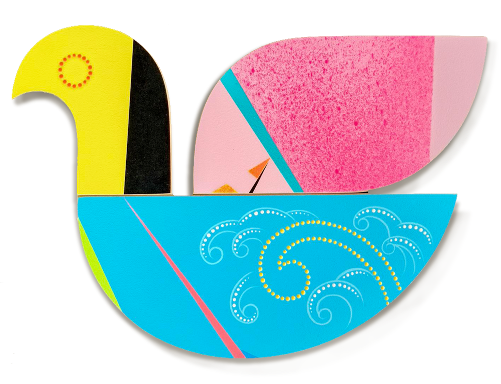 Lil Bird #2 | Tony Harrington | Acrylic on Board | Sculpture | Turua Gallery