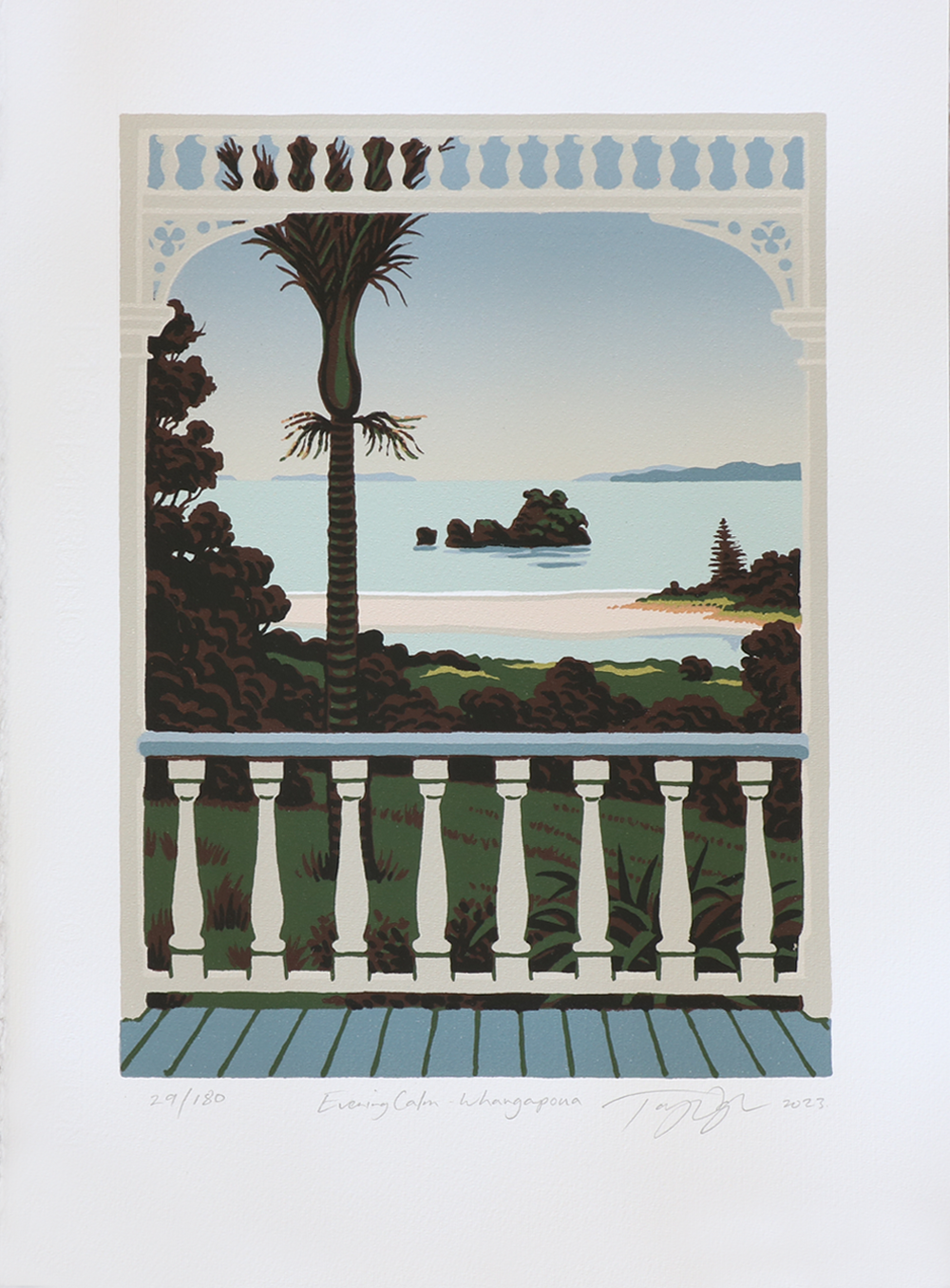 Evening Calm - Whangapoua Limited Edition Print Tony Ogle