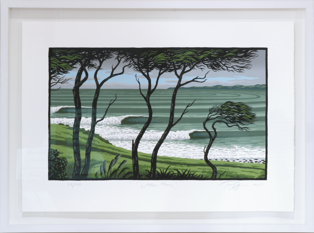 Winter Manu Raglan Screen print Tony Ogle