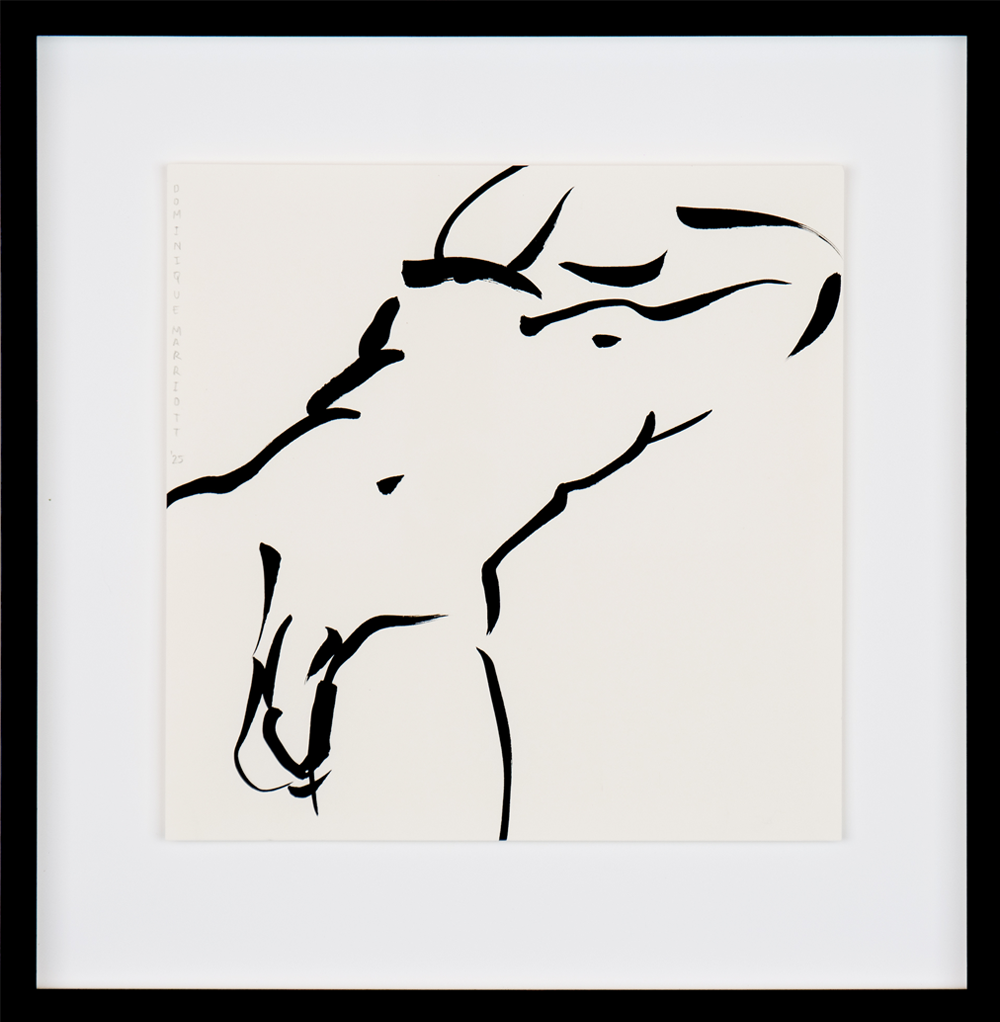 Fallen Sumi Ink Male Nude drawing Dominique Marriott