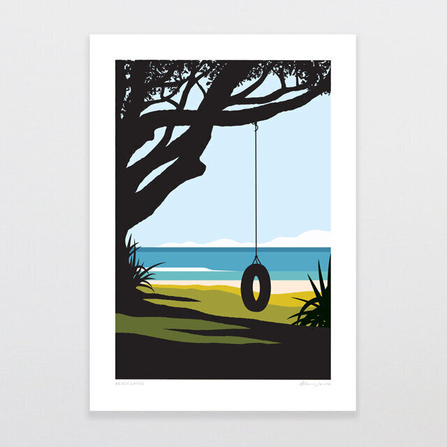 Beach Swing Art Print | Glenn Jones