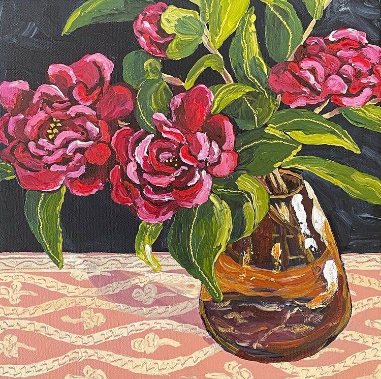 Tiny Camelia In Amber | Narelle Huggins